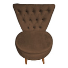 Poltrona Cadeira Decorativa Capitonê Elegância Veludo Pés Pal