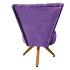 Poltrona Cadeira Decorativa Capitonê Elegância Veludo Roxo Ba