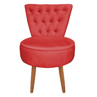 Poltrona Cadeira Decorativa Capitonê Elegância Veludo Vermelh
