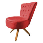 Poltrona Cadeira Decorativa Capitonê Elegância Veludo Vermelh