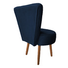 Poltrona Cadeira Decorativa Costurada Elegância Veludo Azul M