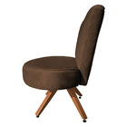 Poltrona Cadeira Decorativa Costurada Elegância Veludo Marrom