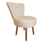 Poltrona Cadeira Decorativa Costurada Elegância Veludo Pés Pa