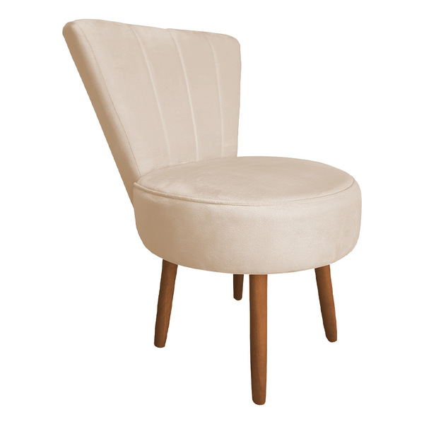 Poltrona Cadeira Decorativa Costurada Elegância Veludo Pés Pa
