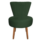 Poltrona Cadeira Decorativa Costurada Elegância Veludo Pés Pa