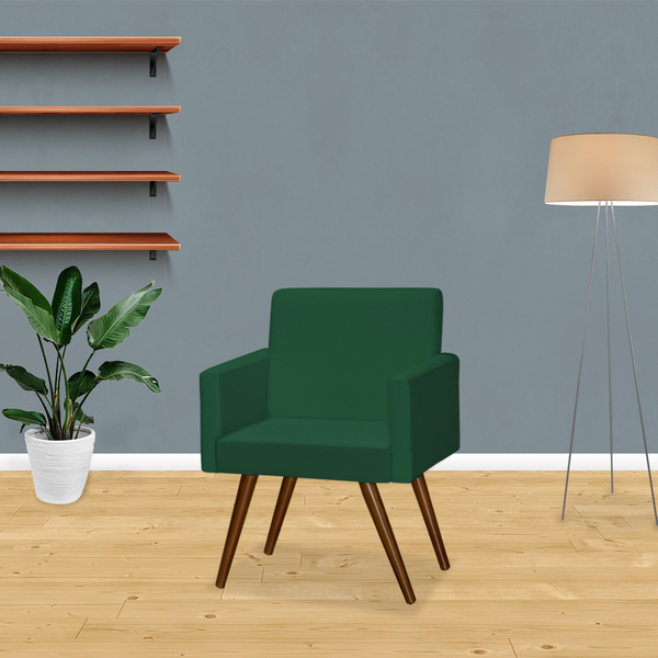 Poltrona Cadeira Decorativa Cyti Estofada - Tecido Veludo Ver