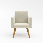 Poltrona Cadeira Decorativa Escritório Nina Bege