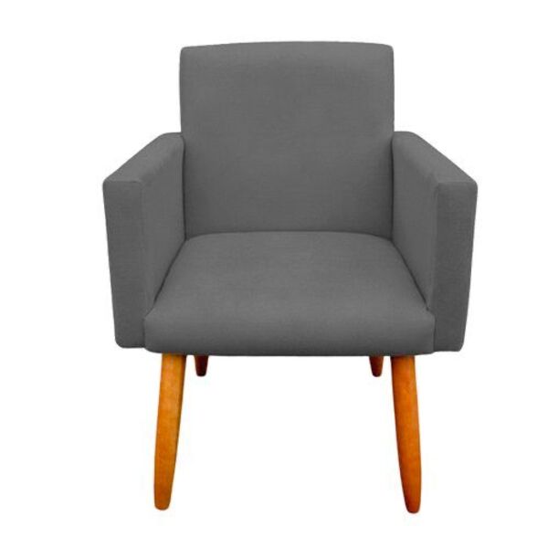 Poltrona Cadeira Decorativa Escritório Nina Cinza