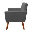 Poltrona Cadeira Decorativa Escritório Nina Cinza