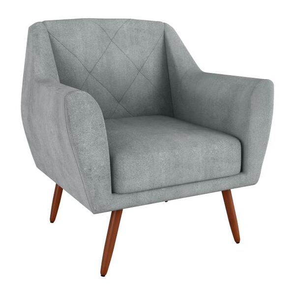 Poltrona Cadeira Decorativa Escritório Veneza Matrix Cinza