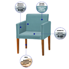 Poltrona Cadeira Decorativa July Estofada - Tecido Sued Azul