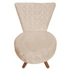 Poltrona Cadeira Decorativa Matelassê Elegância Veludo Bege B