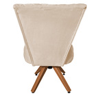 Poltrona Cadeira Decorativa Matelassê Elegância Veludo Bege B