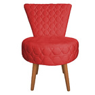 Poltrona Cadeira Decorativa Matelassê Elegância Veludo Pés Pa