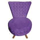 Poltrona Cadeira Decorativa Matelassê Elegância Veludo Roxo B
