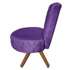 Poltrona Cadeira Decorativa Matelassê Elegância Veludo Roxo B
