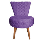 Poltrona Cadeira Decorativa Matelassê Elegância Veludo Roxo P