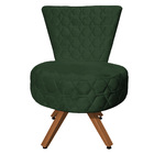 Poltrona Cadeira Decorativa Matelassê Elegância Veludo Verde