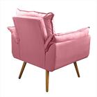 Poltrona Cadeira Decorativa Opala Pés Palito - Rosa