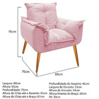 Poltrona Cadeira Decorativa Opala Sala Quarto Escritório Sued