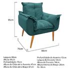 Poltrona Cadeira Decorativa Opala Sala Quarto Escritório Sued