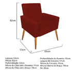 Poltrona Cadeira Decorativa Para Sala Moveis Recepção Pés Pal