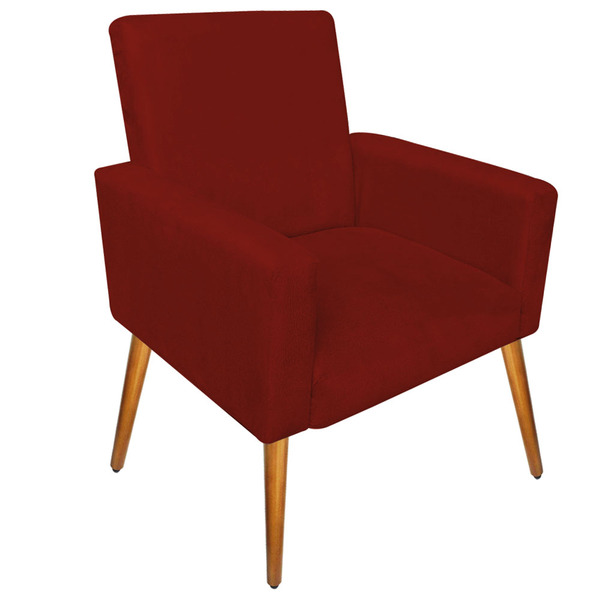 Poltrona Cadeira Decorativa Para Sala Moveis Recepção Pés Pal