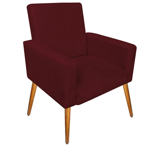 Poltrona Cadeira Decorativa Para Sala Moveis Recepção Pés Pal