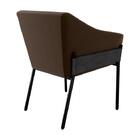 Poltrona Cadeira Decorativa Pés De Ferro Malta Matrix Marro