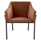 Poltrona Cadeira Decorativa Pés De Ferro Malta Matrix Preto