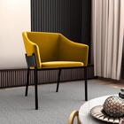 Poltrona Cadeira Decorativa Pés Ferro Malta Matrix Amarelo