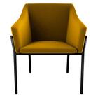 Poltrona Cadeira Decorativa Pés Ferro Malta Matrix Amarelo