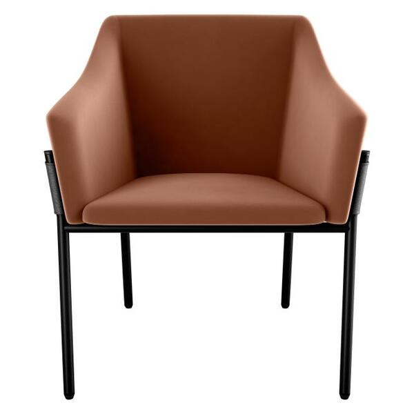 Poltrona Cadeira Decorativa Pés Ferro Malta Matrix Ferrugem