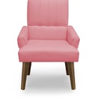 Poltrona Cadeira Decorativa Sala De Jantar Itália Suede  Rosa