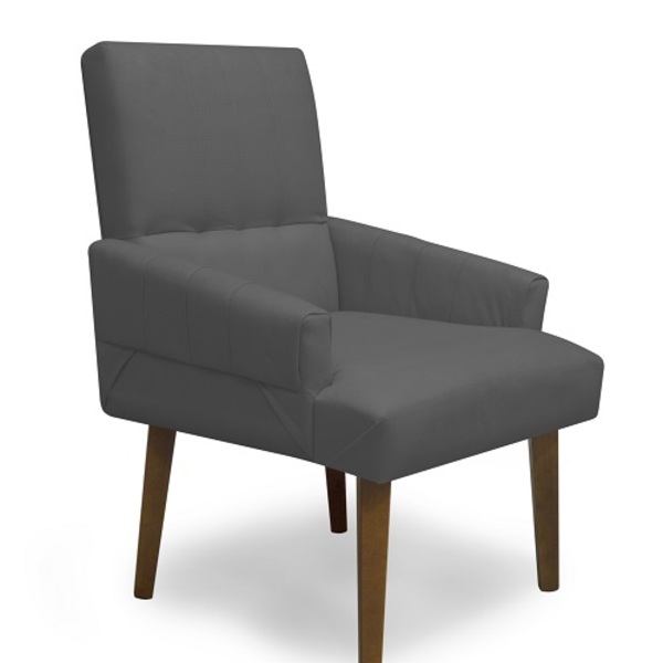 Poltrona Cadeira Decorativa Sala De Jantar Itália Suede Grafi