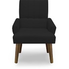 Poltrona Cadeira Decorativa Sala De Jantar Itália Suede Preto