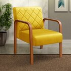 Poltrona Cadeira Decorativa Sala, Recepção Lara Amarelo