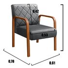 Poltrona Cadeira Decorativa Sala, Recepção Lara Cinza Grafite