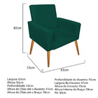 Poltrona Cadeira Decorativa Sala Recepção Moveis Pés Palito S