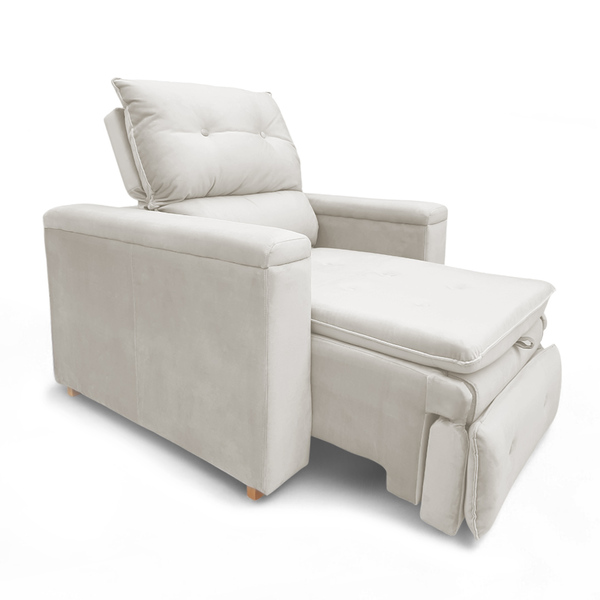 Poltrona Cadeira Do Papai Reclinável Retrátil Onix Suede Bege