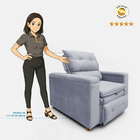 Poltrona Cadeira Do Papai Reclinável Retrátil Onix Suede Cinz