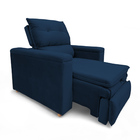 Poltrona Cadeira Do Papai Reclinável Retrátil Onix Veludo Azu