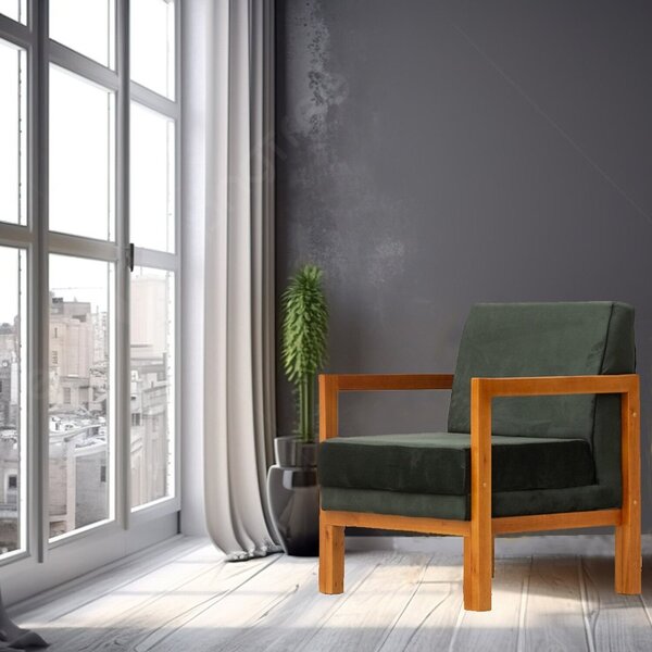 Poltrona Cadeira Luxo Veludo Clássico Dubai Vermelho