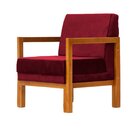 Poltrona Cadeira Luxo Veludo Clássico Dubai Vermelho