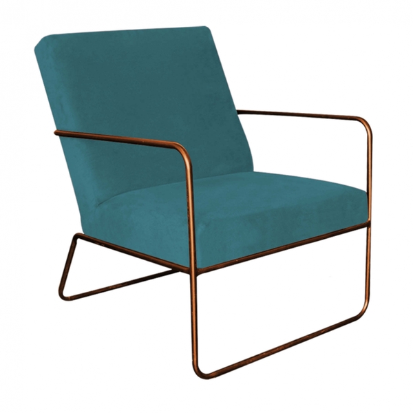 Poltrona Cadeira Malta Decorativa Sala Aramado Bronze Suede A