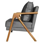 Poltrona Cadeira Mona Luxo Linho Cinza