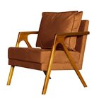 Poltrona Cadeira Mona Luxo Veludo Cobre