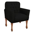 Poltrona Cadeira Resistente E Confortável courino Preto