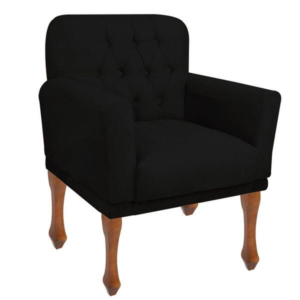 Poltrona Cadeira Resistente E Confortável courino Preto