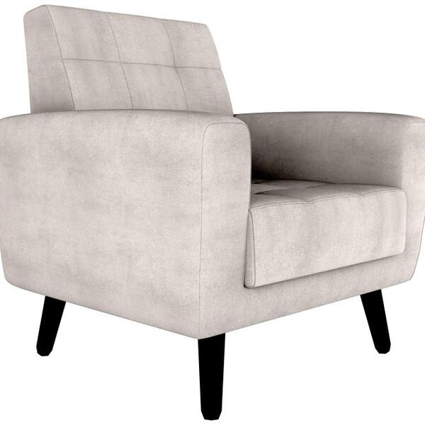 Poltrona Cadeira Sala Decorativa Recepção Livia Matrix Bege